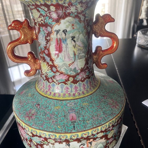 Chinese vase Famille Rose 45x27, like new, early 20th century