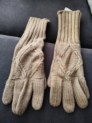 Morgan wool gloves like new, beige and gold