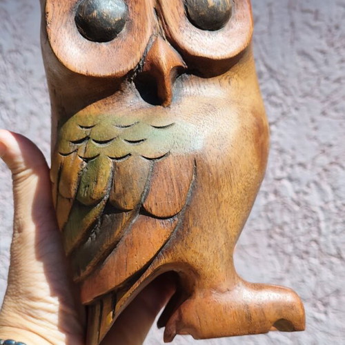 Large wooden carved owl