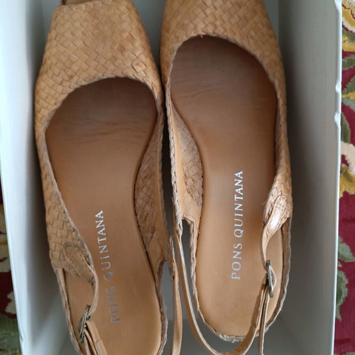 Woven leather platform sandals like new, size 41