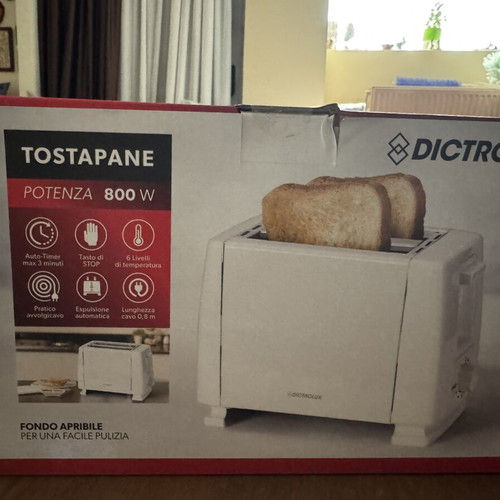 Dictrolux 2-Slice Toaster 800W with 6 Temperature Settings