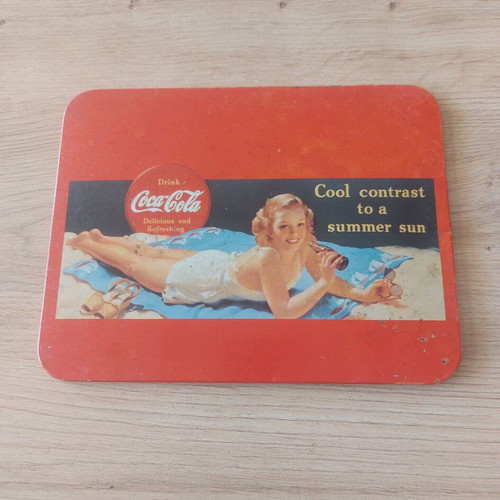 Coca-Cola vintage collectible tin sign used
