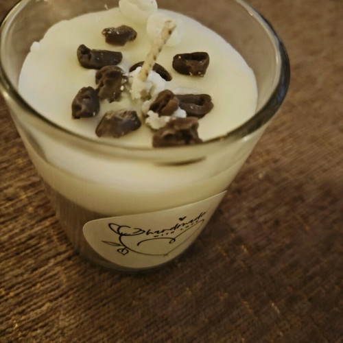 Vanilla scented candle in glass cup new