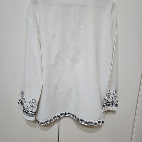Zara embroidered tunic like new, size large, black and white