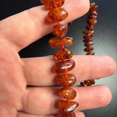 Amber necklace used, orange