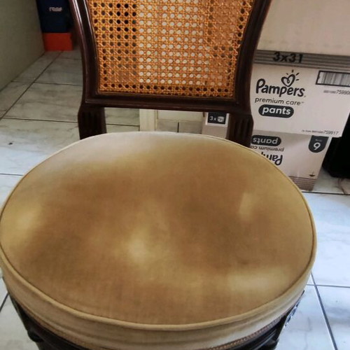Varagki dining chairs used, set of 6 with velvet seat