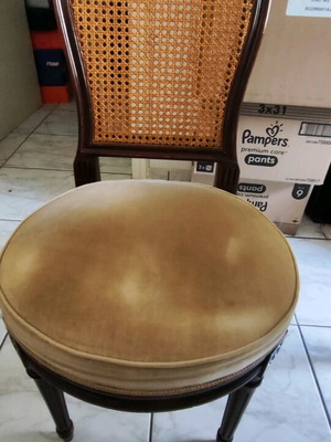 Varagki dining chairs used, set of 6 with velvet seat