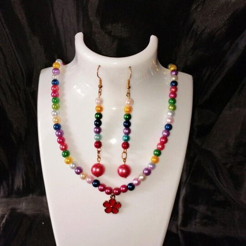 Handmade colorful summer necklace and earrings set new