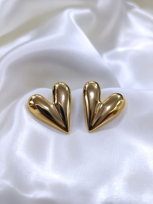 Gold Heart Earrings New, Gold Color Stainless Steel
