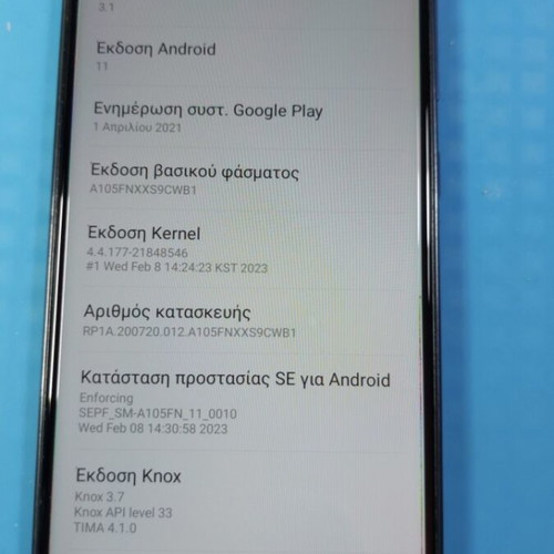 Samsung Galaxy A10 smartphone used, 2GB RAM, 32GB storage, Android 11