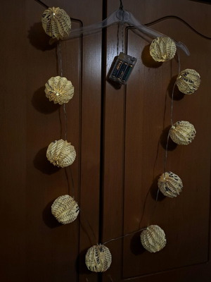 Battery-operated string lights warm white