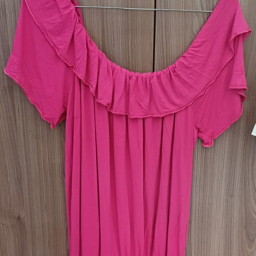 Ysatis strapless blouse used, fuchsia, size M