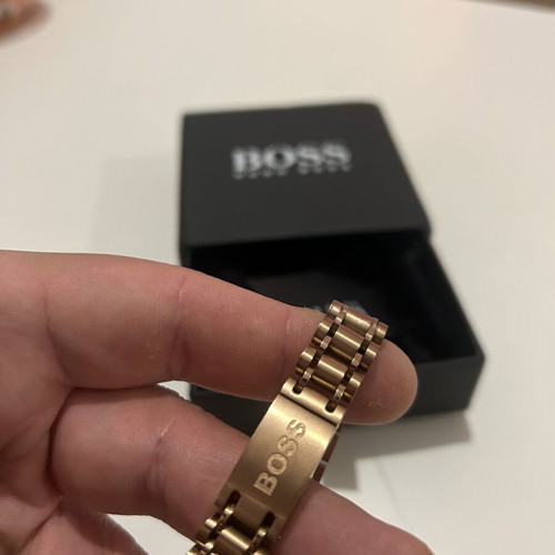 Hugo Boss men's bracelet rose gold plated stainless steel