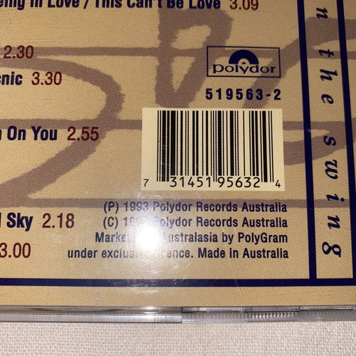 Anthony Warlow Back In The Swing CD like new, swing jazz classics