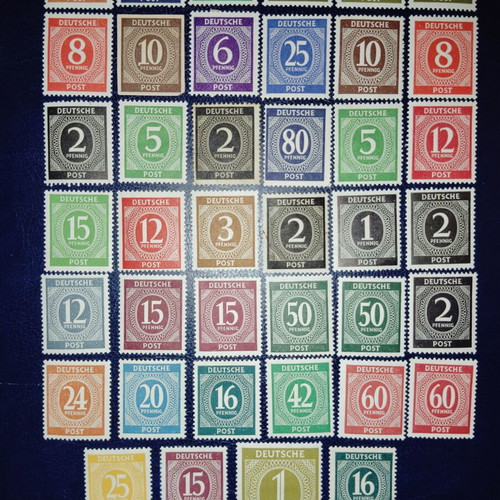 German occupation zone stamps new, set of 3