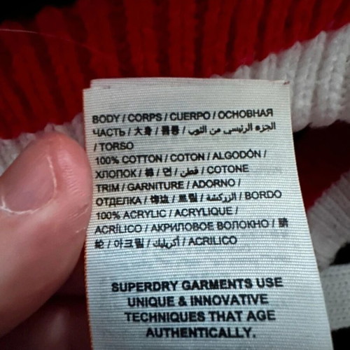 Superdry crop hoodie size S like new, red-black