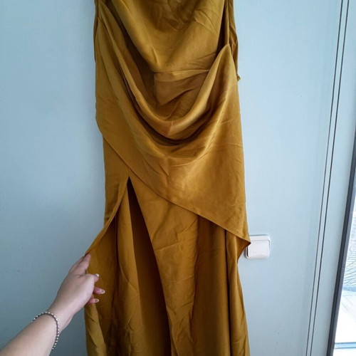 ASOS satin dress, orange yellow