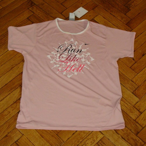 Nike Ladies Run Like Hell Jersey Womens Original Shirt Pink NEW