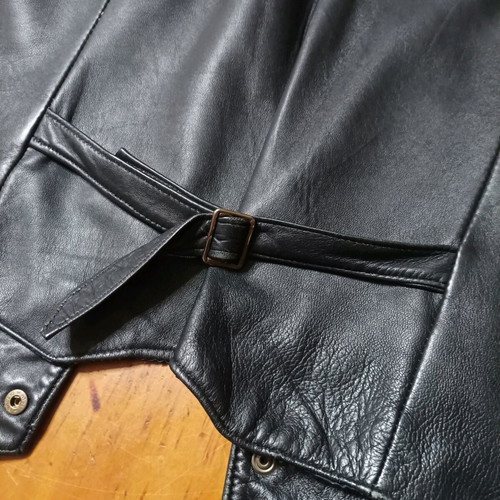 Γιλέκο δερμάτινο YSL vintage σαν καινούργιο, μαύρο, Νο 52