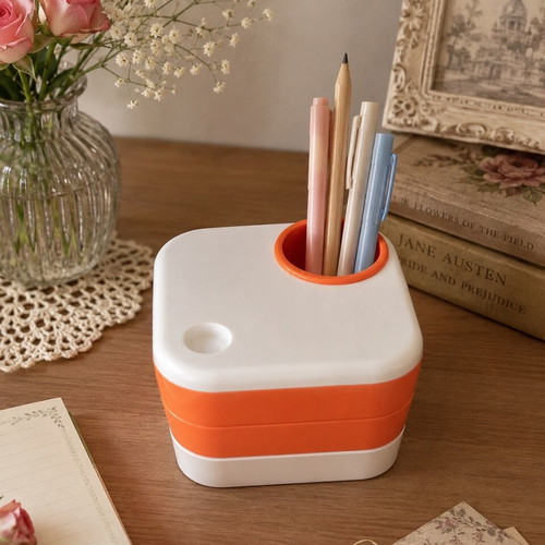 Pencil holder with rotating compartments like new, 10x10 cm