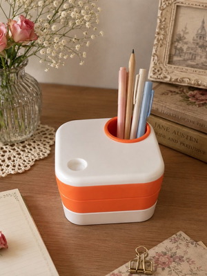 Pencil holder with rotating compartments like new, 10x10 cm