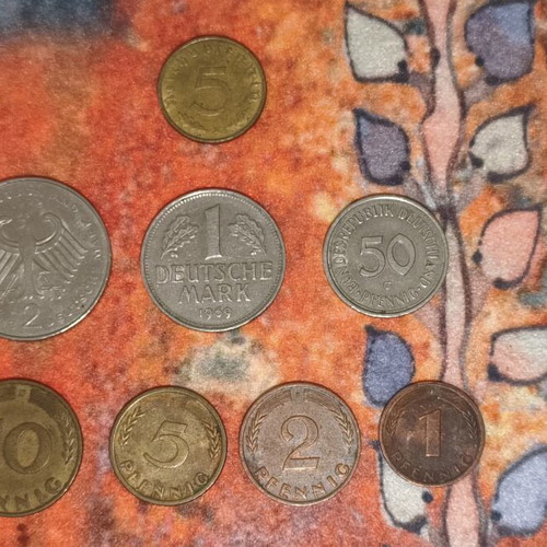 German coin collection used, 8 different coins