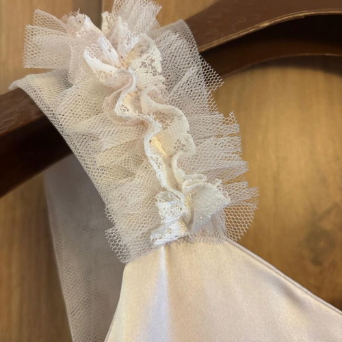 Handmade baptism dress with bow for girls, like new