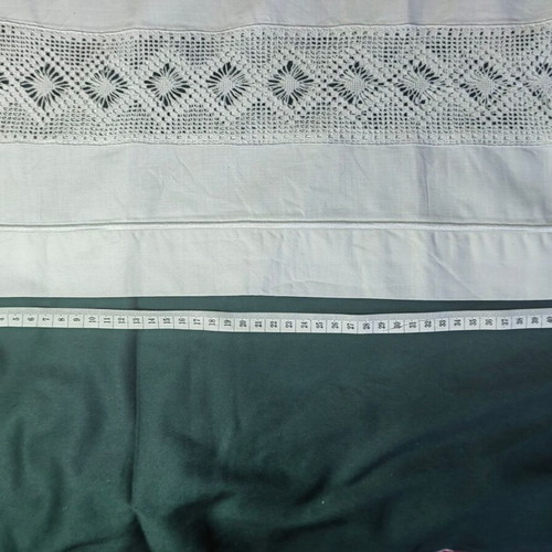 Set of 2 vintage 60s handmade cotton pillowcases like new