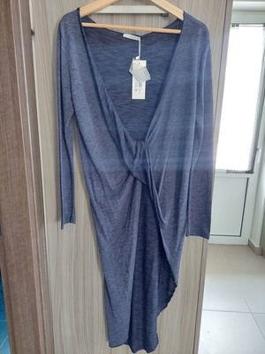 Naiba blouse new, cotton, blue asymmetric