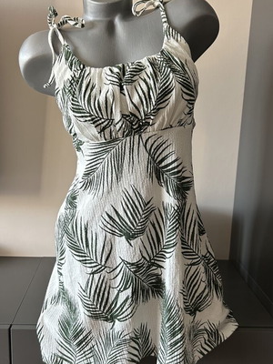 Topshop short summer dress, white and green, size S/M