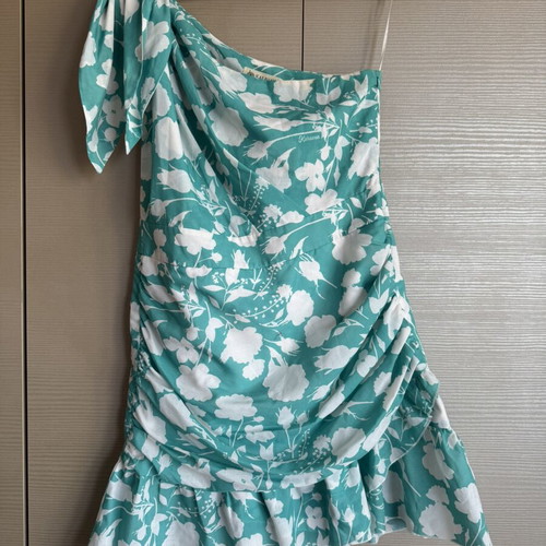 Karavan dress with one shoulder like new, turquoise, size L