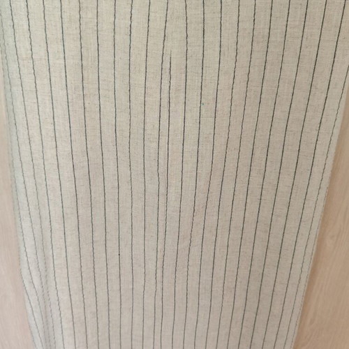 Beige sleeveless midi dress with black stripes, Prive Revaux