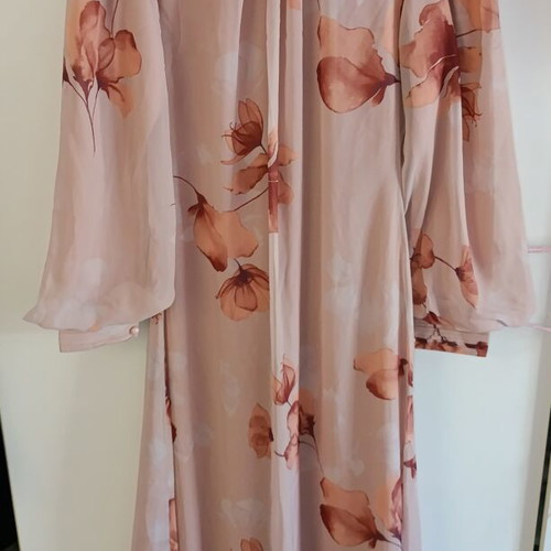 Maxi dress pink nude floral elegance with romantic flowers new