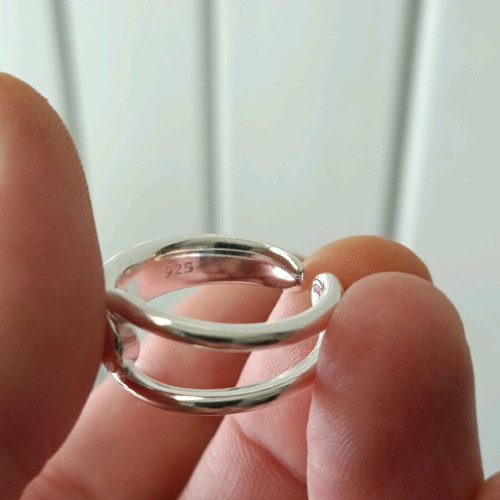 Adjustable women's ring with matte satin finish 925 silver new