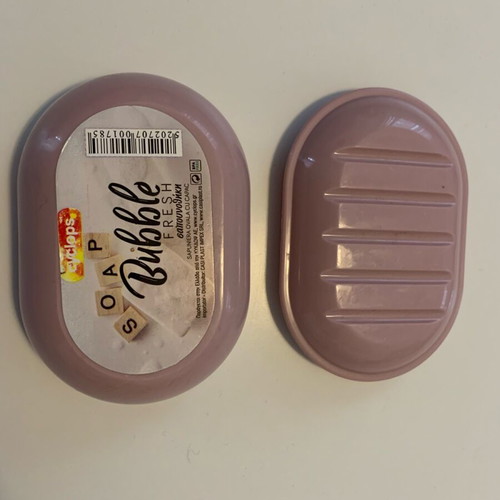 Plastic soap case used, pink