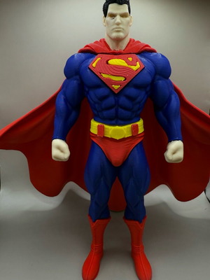 Handmade Superman figure from 3D printer new, multicolored
