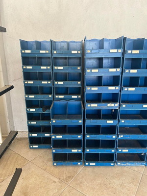 Plastic Storage Bins like new, about 200 pieces
