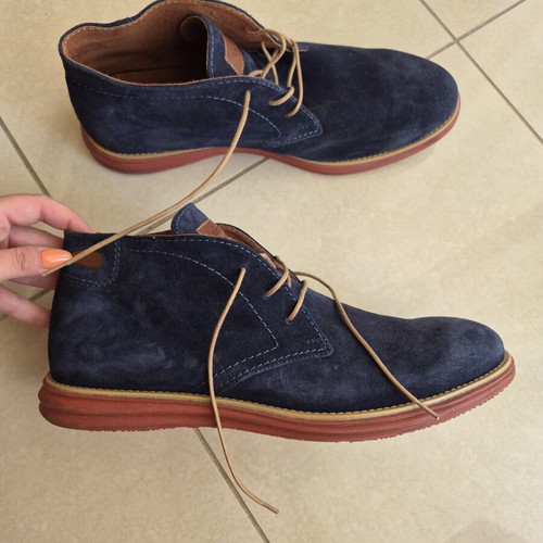 Kricket Biscotto Suede boots size 46 like new, blue with tan details