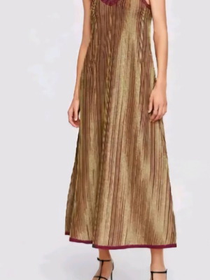 Zara dress knitted gold metallic, like new, limited edition, Small