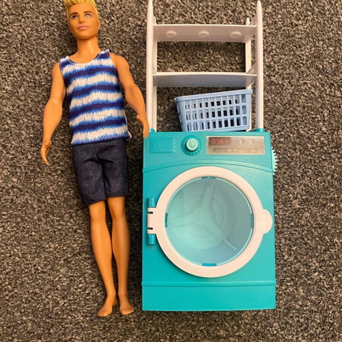 Barbie Ken playset with washing machine, used