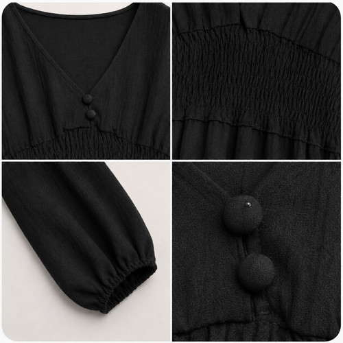 Black short dress XL like new with elastic waist and cool fabric
