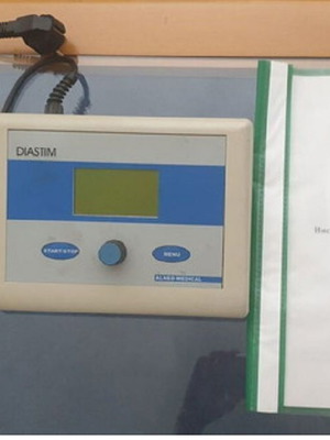 Diastim device for diadynamic and galvanic currents used
