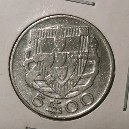 Coin 5 Escudos 1942 silver new