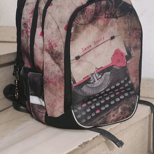 Polo Love Story School Backpack used, retro romantic design
