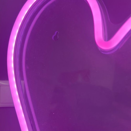 Heart-shaped lamp used, pink with USB connection