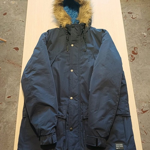 Jack & Jones Ανδρικό Μπουφάν XL σαν καινούργιο, σκούρο μπλε με γούνα