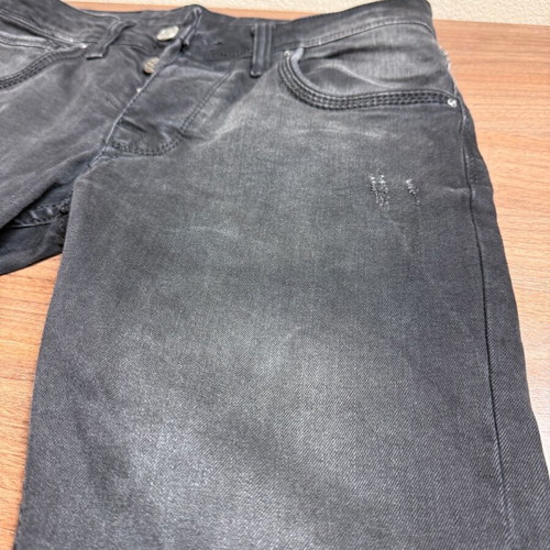 Men's/Unisex black jeans with faded finish like new