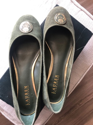 Μπαλαρίνες Ralph Lauren σουέτ σαν καινούργιες, λαδί, νούμερο 40