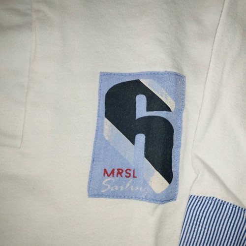 Marasil long-sleeve polo shirt white like new, size 140 cm