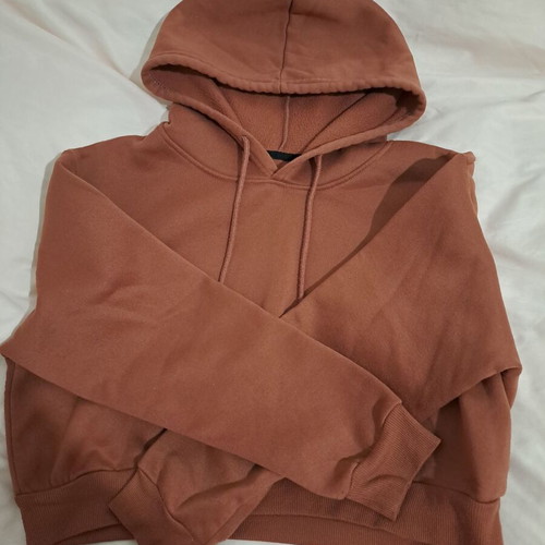 Shein women's cropped hoodie large brick red like new